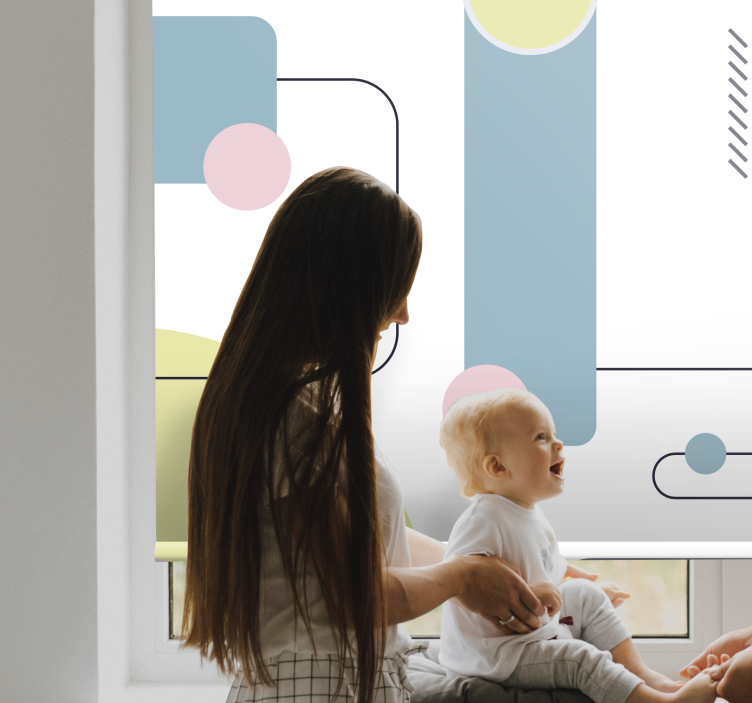 Cortina roller moderno juego de formas geométricas - TenVinilo