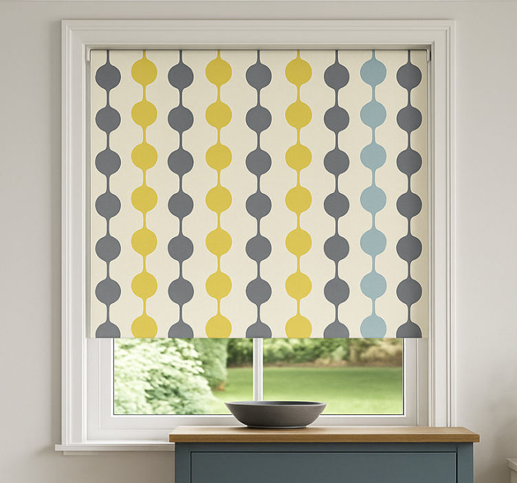 Cortina roller nórdico círculos de colores colgantes - TenVinilo