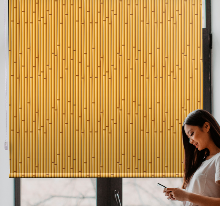 Cortina roller textura patrón de bambú - TenVinilo