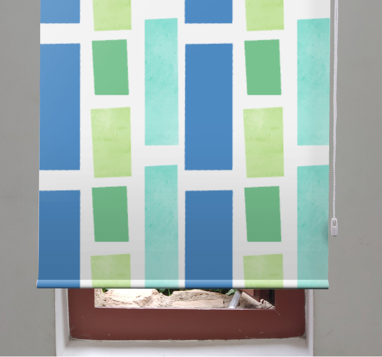 Cortina roller textura patrón de bloques geométricos - TenVinilo