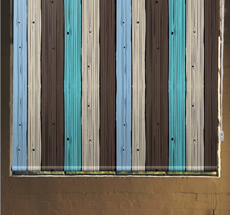Cortina roller textura patrón de rayas de madera - TenVinilo