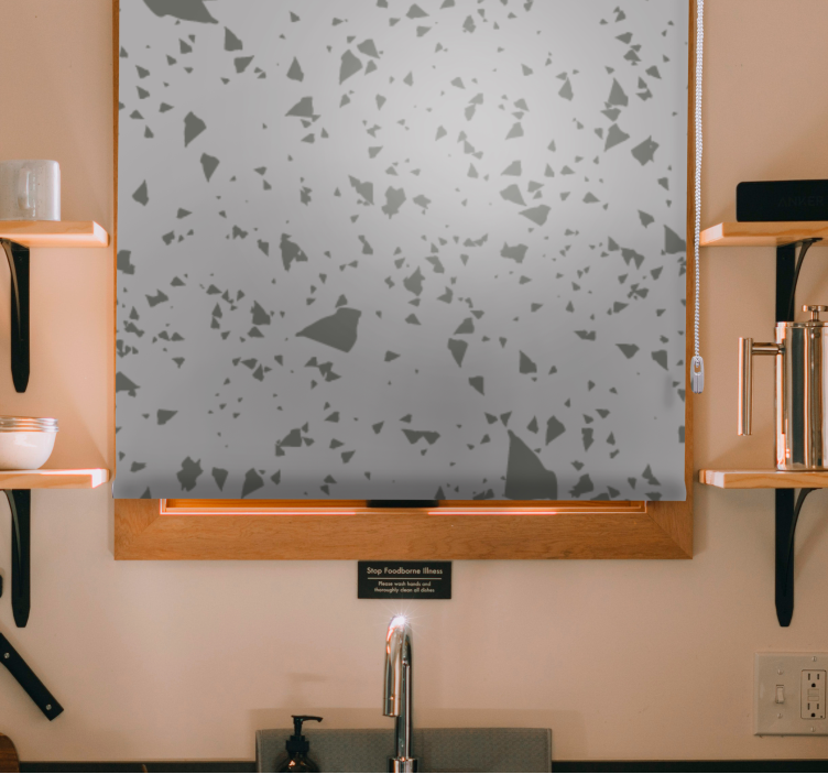 Cortina roller textura patrones de fragmentos geométricos - TenVinilo