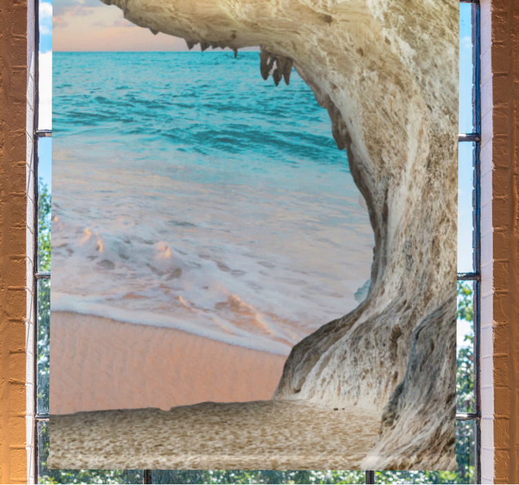 Cortina roller vista de la playa de la cueva - TenVinilo