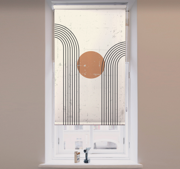 Estor marrón Medio arco abstracto - TenVinilo