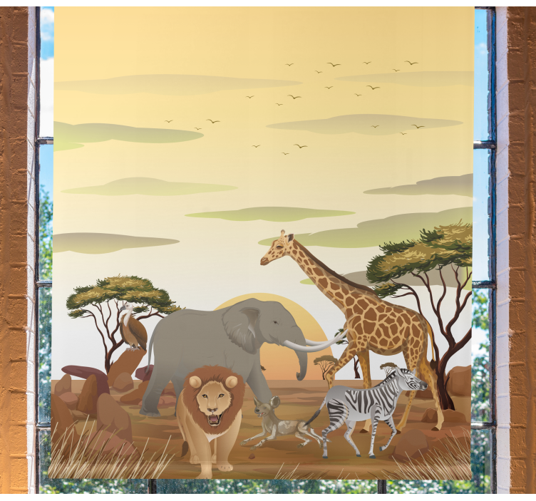 Estor animales Paisaje africano de dibujos animados - TenVinilo