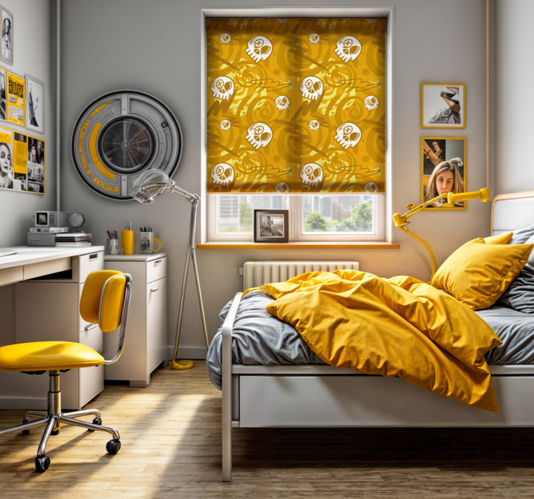 Estor juvenil graffiti con calaveras - TenVinilo