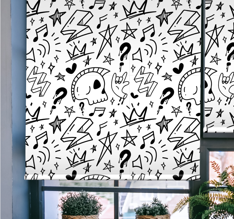 Estor habitación juvenil Patrón de signos geniales - TenVinilo