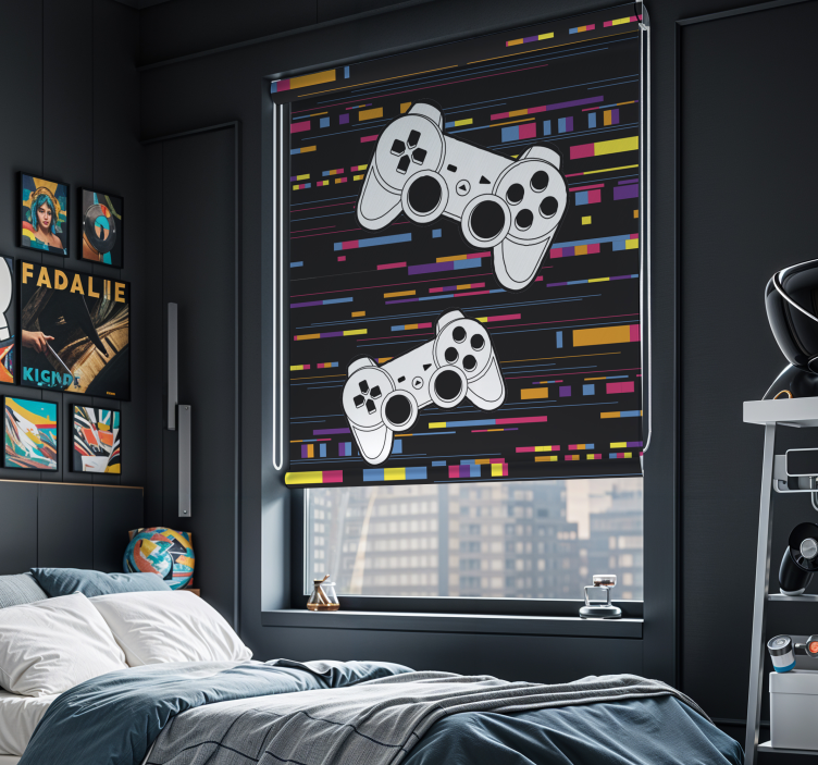 Estor enrollable juvenil de gaming estilo retro - TenVinilo