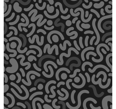 Estor para salón líneas redondeadas negras abstractas - TenVinilo