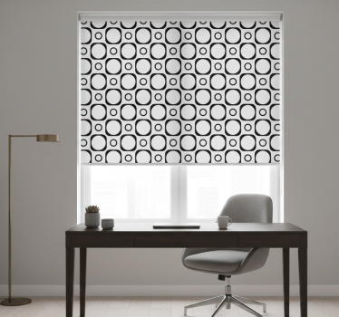 Cortina roller negra azulejos baño blanco y negro - TenVinilo