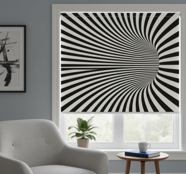Cortina roller negra túnel curvado 3d - TenVinilo