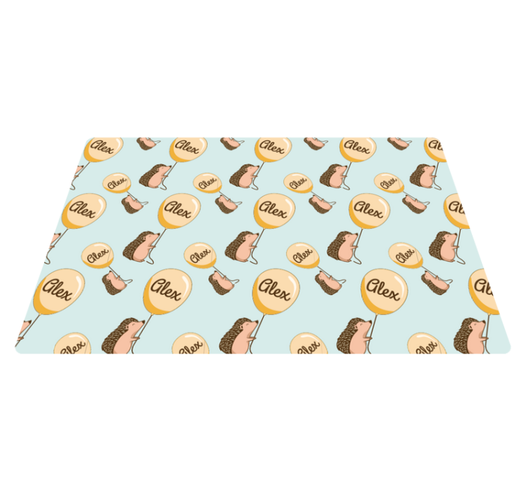 Individual mesa infantil erizo con globos con nombre - TenVinilo