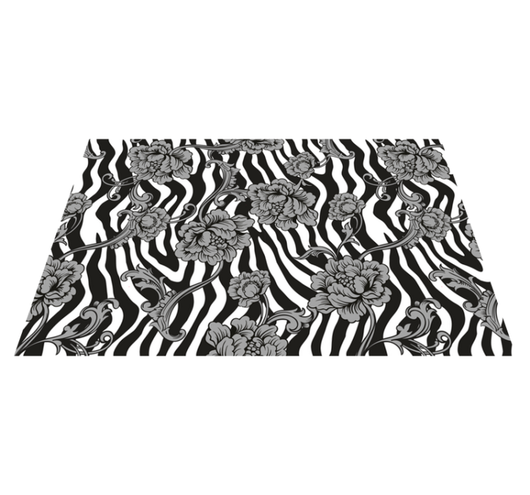 Manteles individuales elegantes rayas y flores - TenVinilo