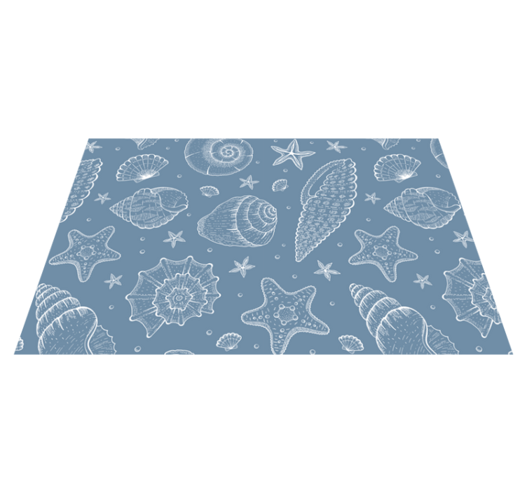 Mantel individual rectangular Vida marina y conchas marinas - TenVinilo
