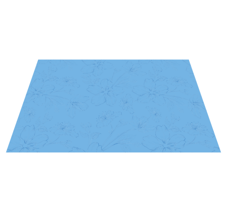 Manteles individuales elegantes Patrón floral azul - TenVinilo