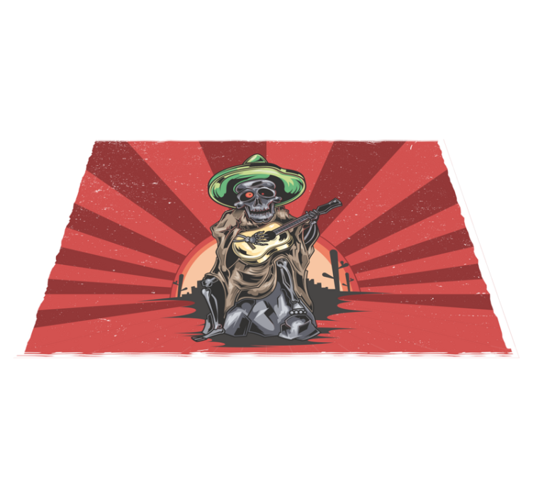 Individual mesa halloween músico mariachi esqueleto - TenVinilo