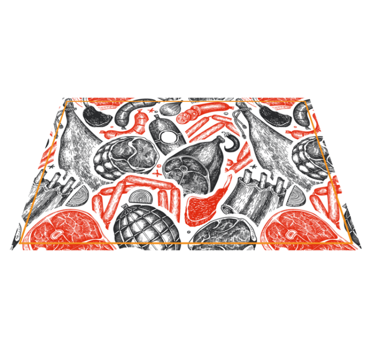 Individual original mesa patrones de ilustración de comida - TenVinilo