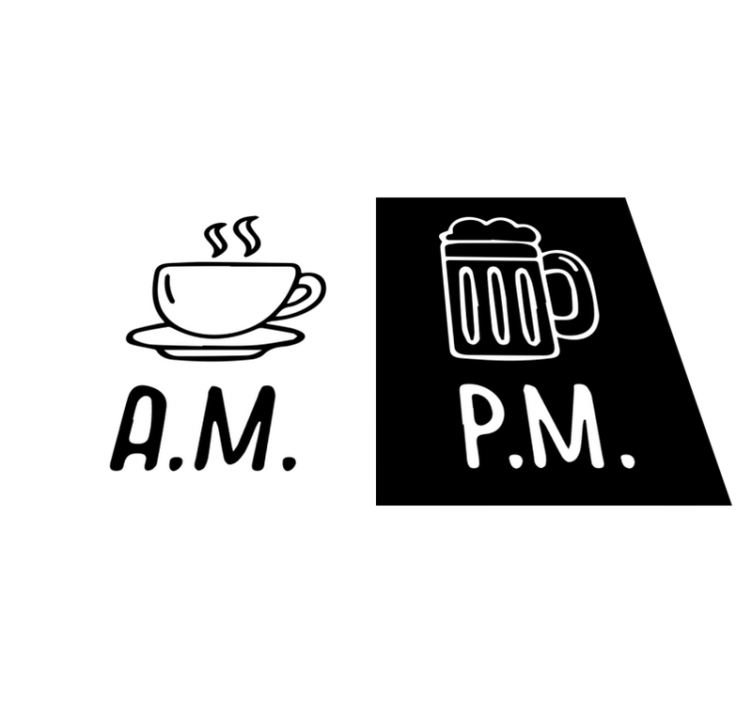 Mantel individual frases café cerveza contraste - TenVinilo