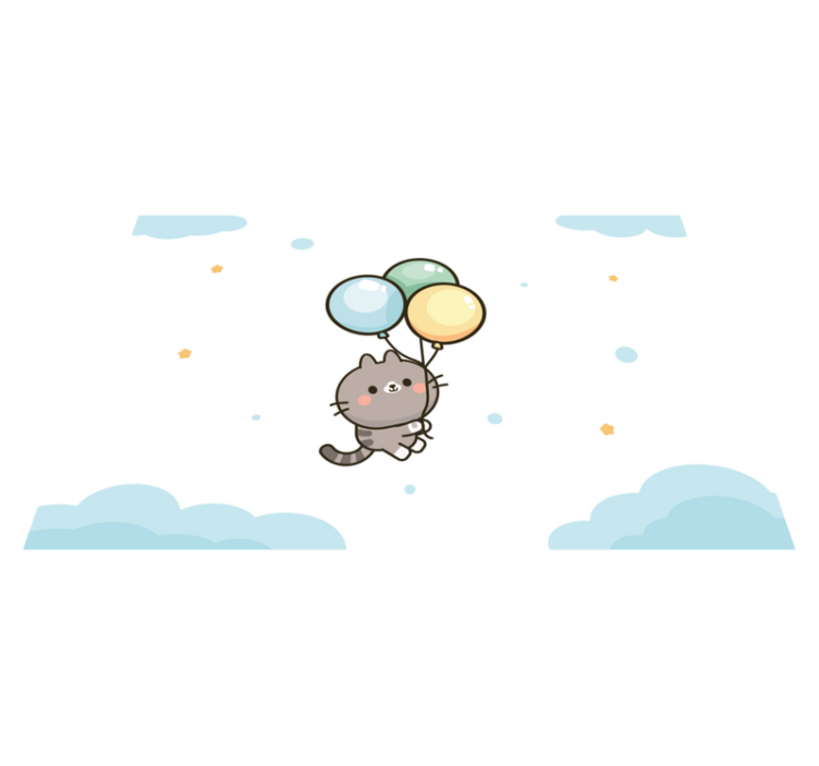 Individual mesa infantil globos de gato lindo - TenVinilo