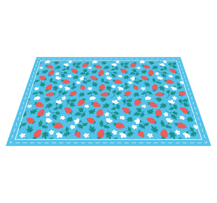 Individual original mesa patrón floral de fresas - TenVinilo