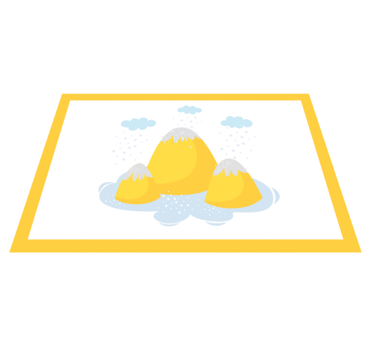 Individual mesa infantil ilustración montaña amarilla - TenVinilo