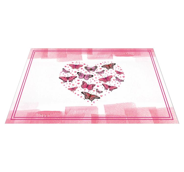 Mantel individual personalizable Corazón de mariposas con nombre - TenVinilo