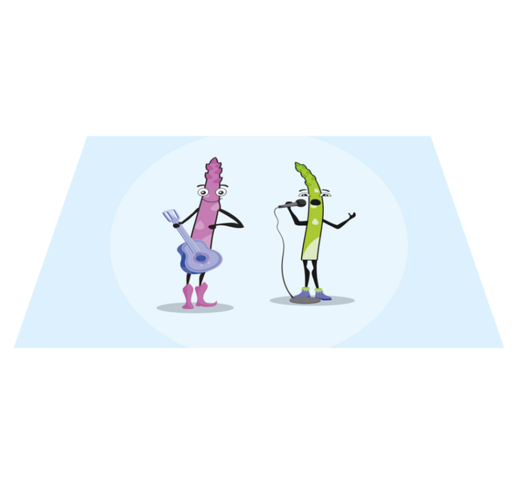 Individual mesa infantil personajes vegetales musicales - TenVinilo