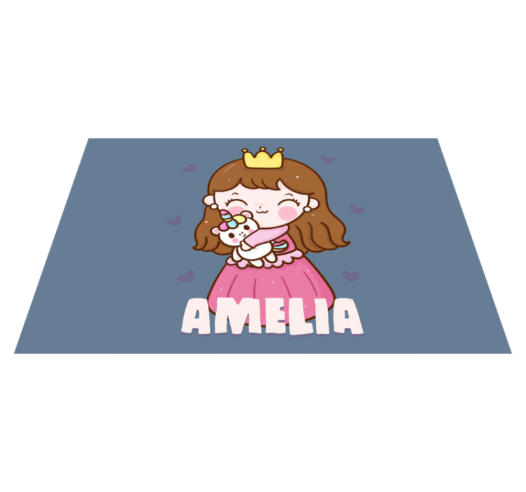 Individual mesa infantil princesa linda con unicornio - TenVinilo