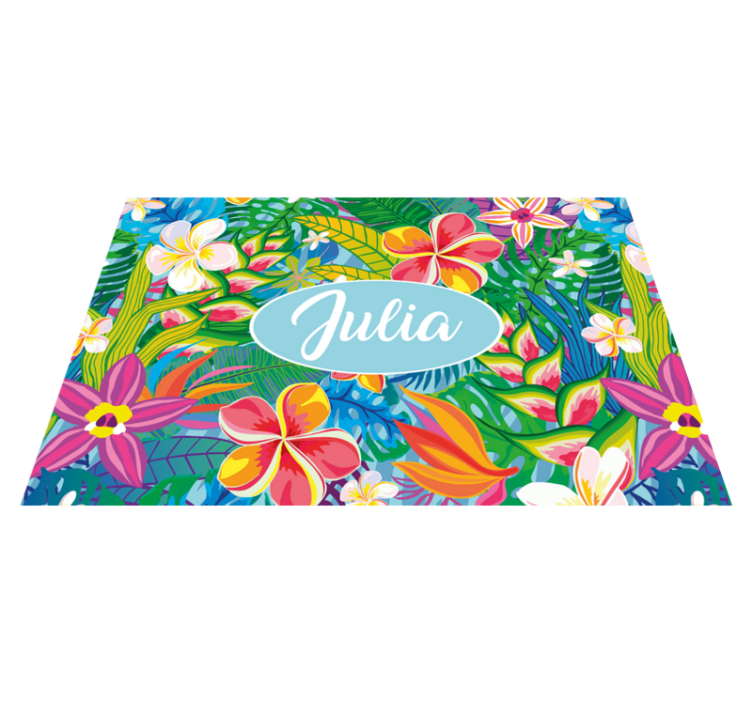 Individual mesa personalizable floral tropical - TenVinilo