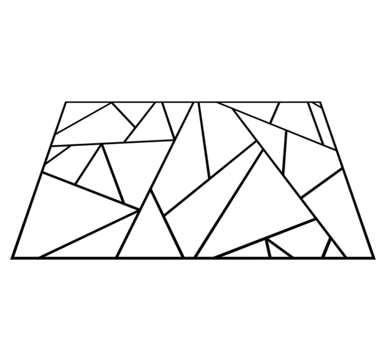 Individual mesa moderno líneas negras geométricas - TenVinilo