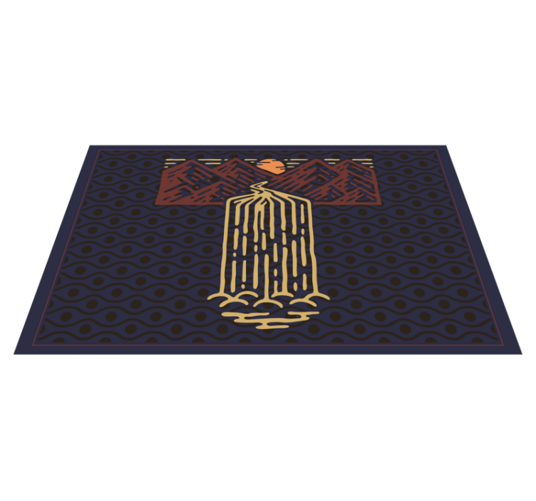 Individual original mesa escena de cascada montañosa - TenVinilo