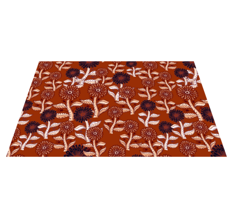 Individual original mesa vajilla con patrón floral - TenVinilo