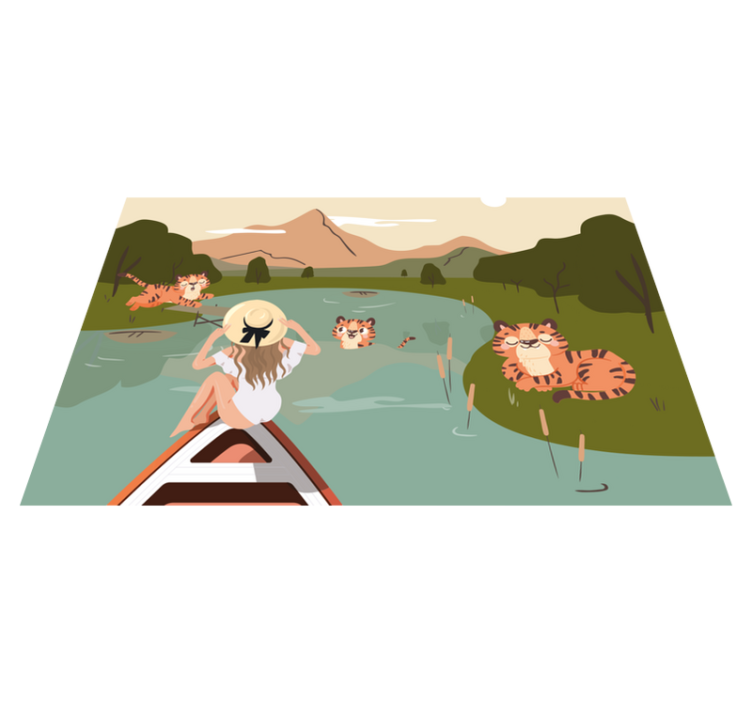 Individual mesa infantil escena de tigres juguetones - TenVinilo