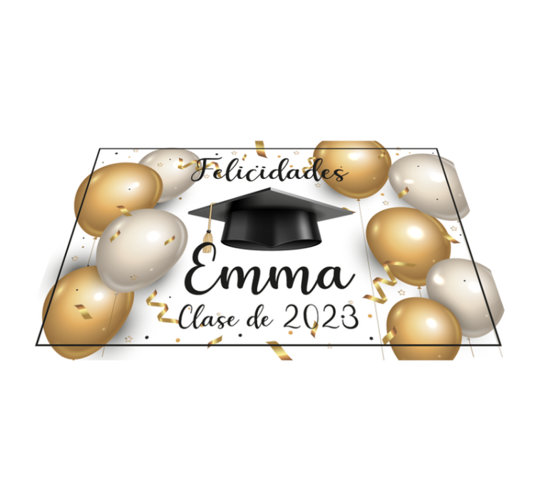 Individual mesa nombre graduado personalizable - TenVinilo
