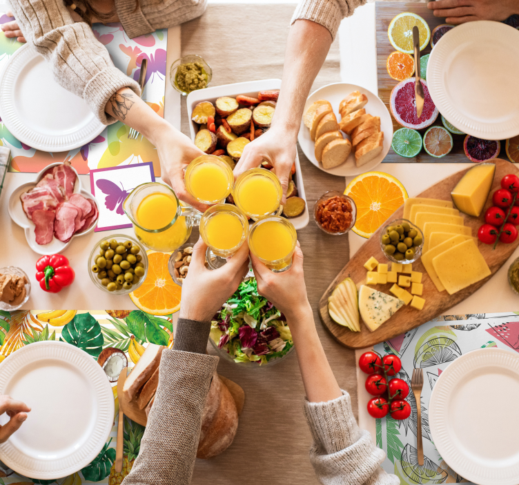 Individual original mesa patrón de frutas tropicales - TenVinilo