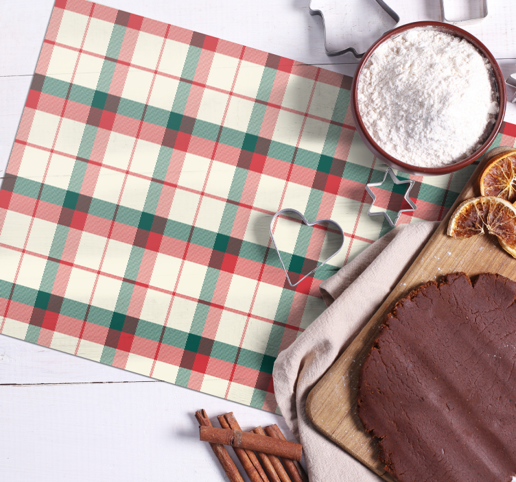 Individual mesa navideño diseño tartán - TenVinilo