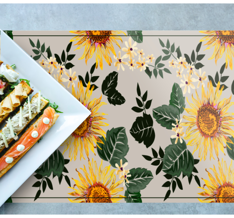 Manteles individuales elegantes Girasoles vintage - TenVinilo