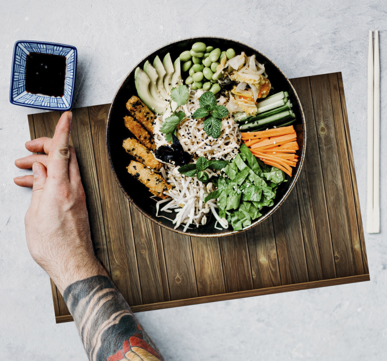 Manteles individuales textura tablero madera - TenVinilo