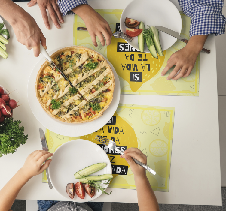 Mantel individual frase si la vida te da limones - TenVinilo