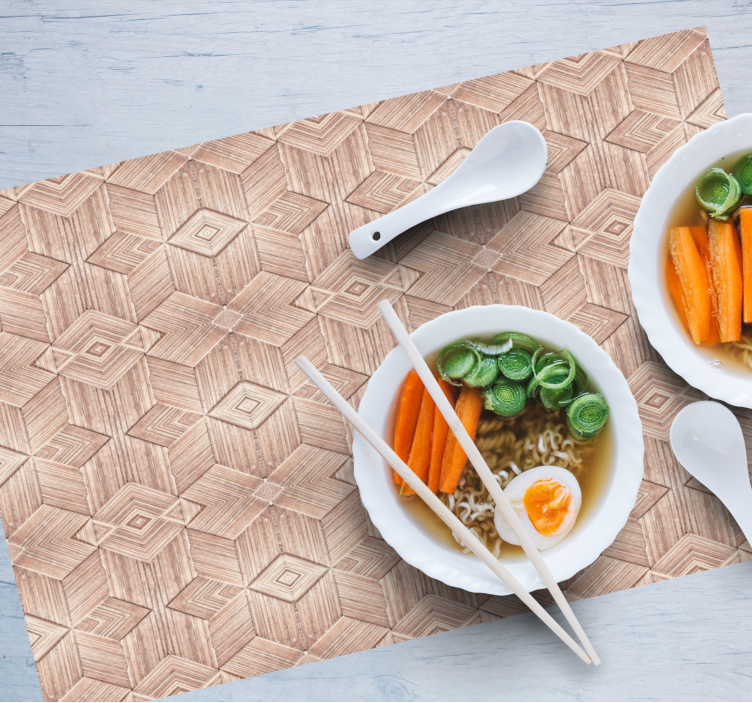 Mantel individual patrón Efecto de textura de madera clara - TenVinilo