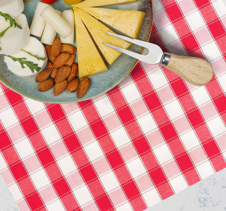 Mantel individual patrón Rojo marcado - TenVinilo