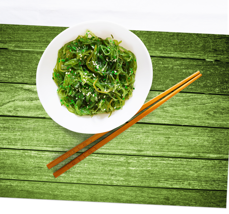 Mantel individual patrón Textura de madera verde - TenVinilo