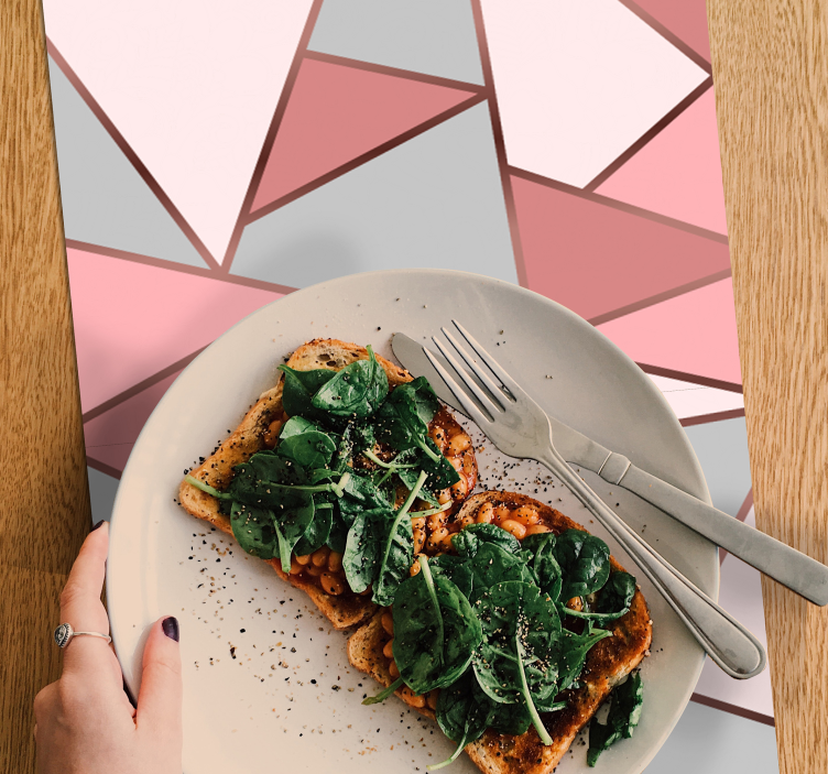 Mantel individual infantil patrón geométrico rosa - TenVinilo