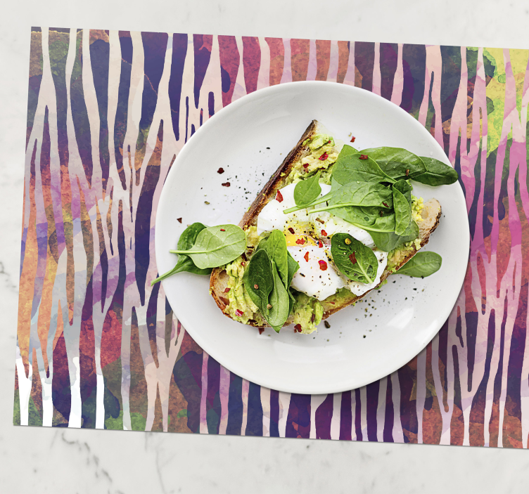 Mantel individual piel cebra arcoíris - TenVinilo