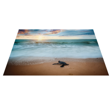 Mantel individual casa tortuga en la playa - TenVinilo