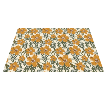 Individual de mesa flores tropicales amarillas - TenVinilo