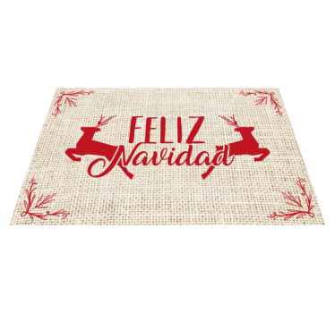 Mantel individual navideño frase feliz navidad - TenVinilo