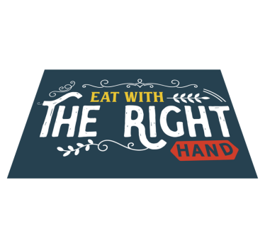 Mantel individual frases comer con la mano derecha - TenVinilo