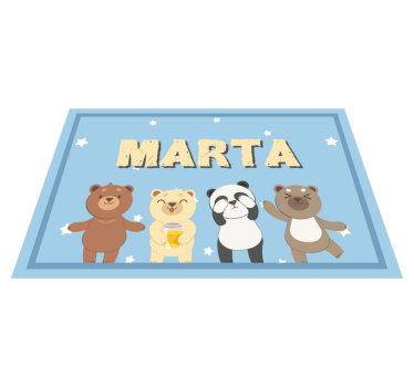 Individual de mesa infantil con nombre y ositos - TenVinilo