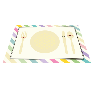 Individual de mesa elegante con platos y cubiertos - TenVinilo